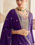 chic purple silk heavy designer wedding wear salwar suit with purple silk 13699-acy4323 Close-up View